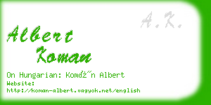 albert koman business card